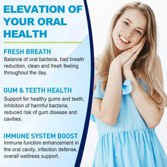 Chewable probiotic lozenge indicating fresh breath benefits