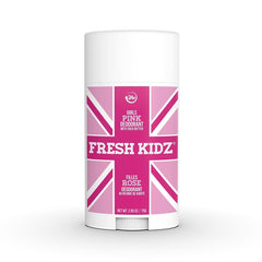 Fresh Kidz Pink deodorant bottle offers 24-hour protection for sensitive skin