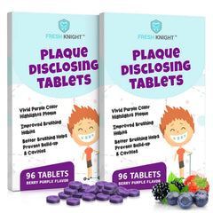 Fresh Knight Tru-Clean Purple Chews plaque disclosing tablets 96 count, pack of 2