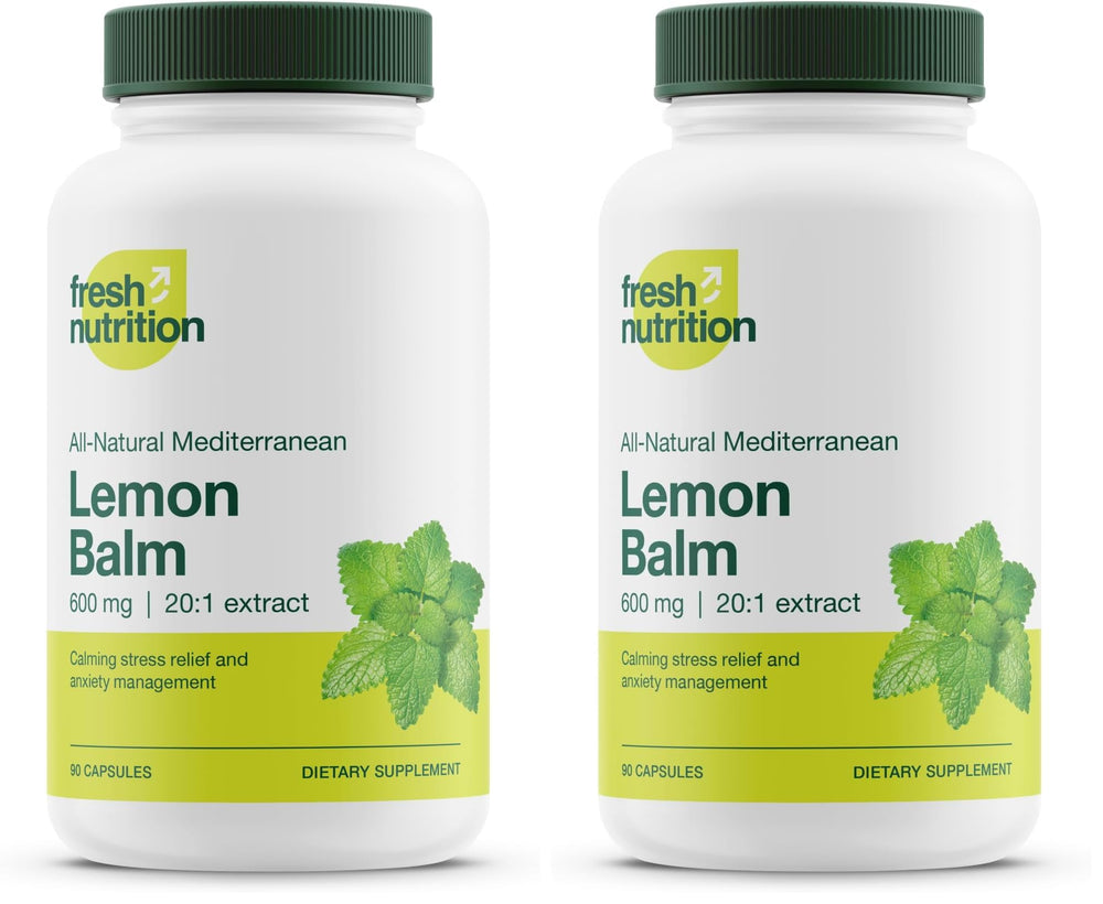 Fresh Nutrition Lemon Balm Extract Capsules bottle front view