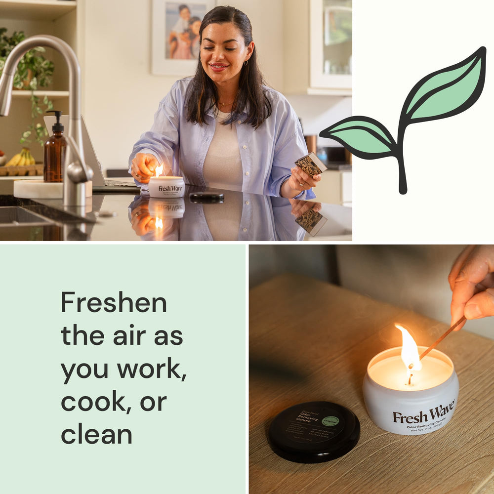 Fresh Wave Odor Eliminating Candle 7 oz - side view