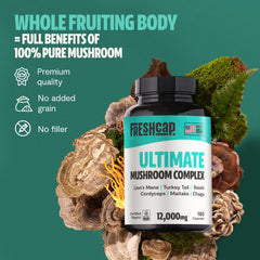 FreshCap Maitake and Cordyceps capsules for balanced energy.