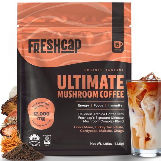 FreshCap Mushrooms Coffee 12000 mg 12 to 1 extract