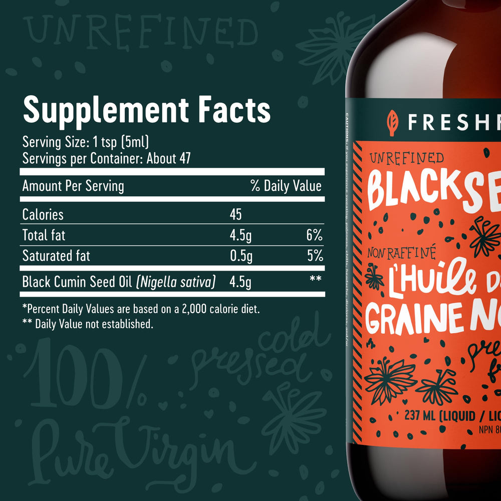 Ingredients and nutritional information for Freshfield Black Seed Oil
