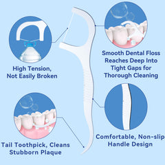 2-in-1 floss and toothpick design for deep cleaning