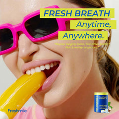 On-the-go travel-friendly Freshmile mouthwash tablets