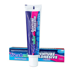 Six Freshmint 2 oz denture adhesive tubes bundled together