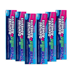 Oversized cap and ooze-control applicator on Freshmint denture adhesive tube