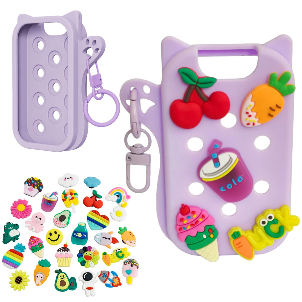 Frezonika croc-style holder in purple keeps sanitizer secure and stylish.