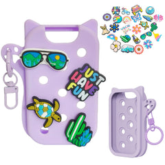 Frezonika Touchland croc holder with cat charms for customizable style.