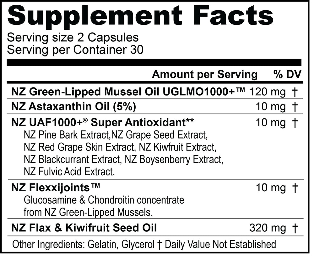 NZ green-lipped mussel source for Omega-3 Black