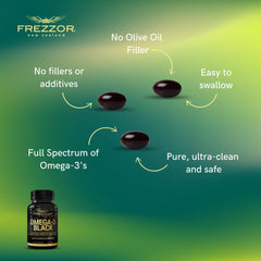 No fishy aftertaste symbol with FREZZOR Omega-3 Black