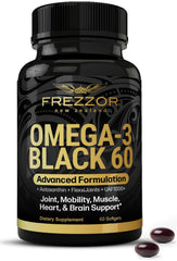 FREZZOR Omega-3 Black bottle on white background for joint comfort
