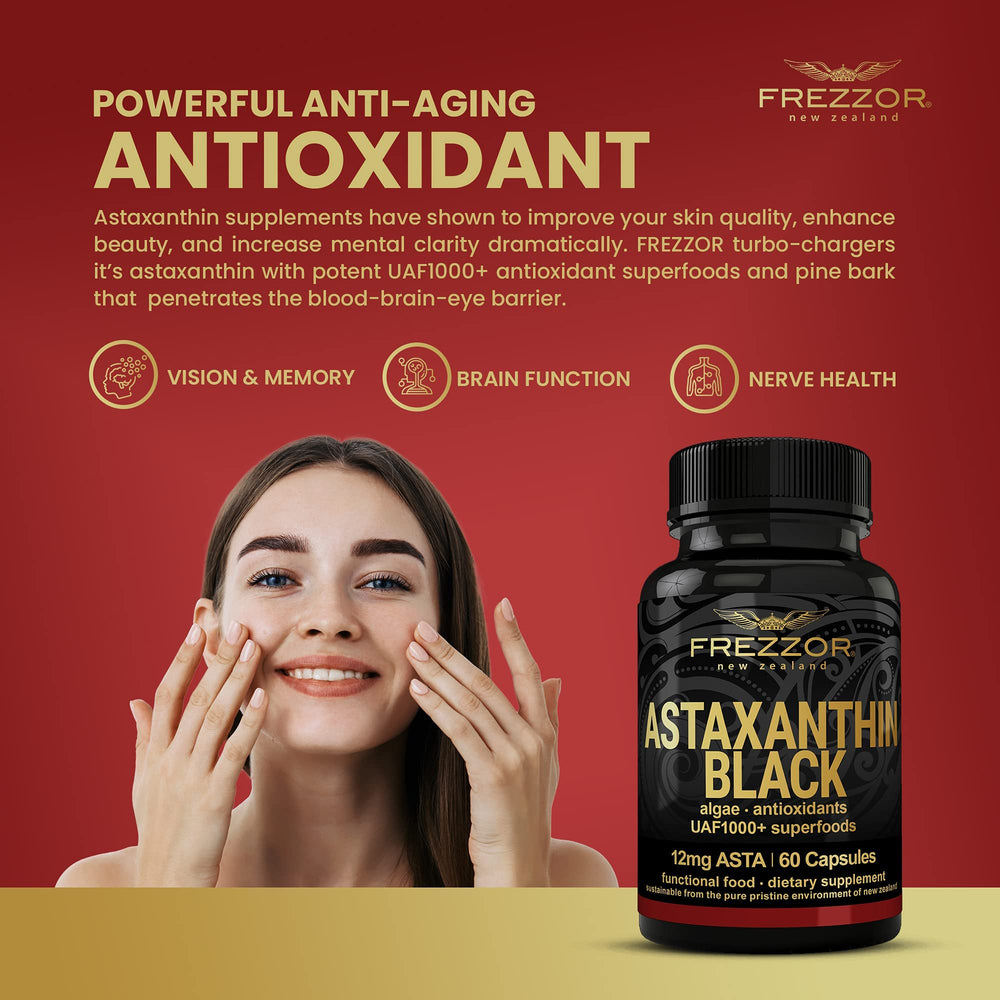 FREZZOR Astaxanthin Black softgels close-up