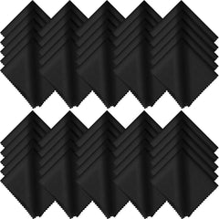 Frienda 50-pack microfiber cleaning cloths for glasses, black, 7x6 inches