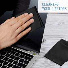 Glasses and camera lens with microfiber cloths