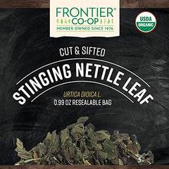 Close-up of dried nettle leaf cut and sifted for tea