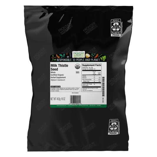 Frontier Co-op organic whole milk thistle seed 1lb front view
