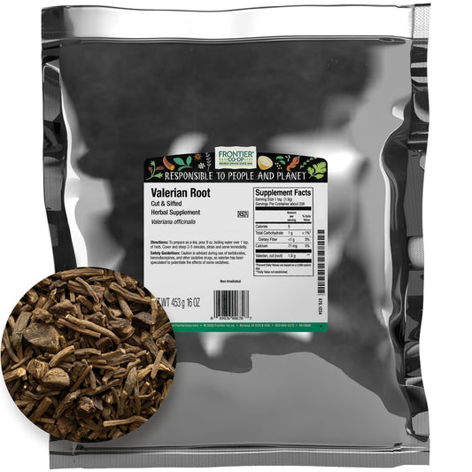 Frontier Co-op Valerian Root 1lb, cut and sifted packaging
