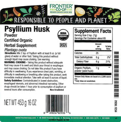 Frontier Co-op Organic Psyllium Husk Powder 1lb package