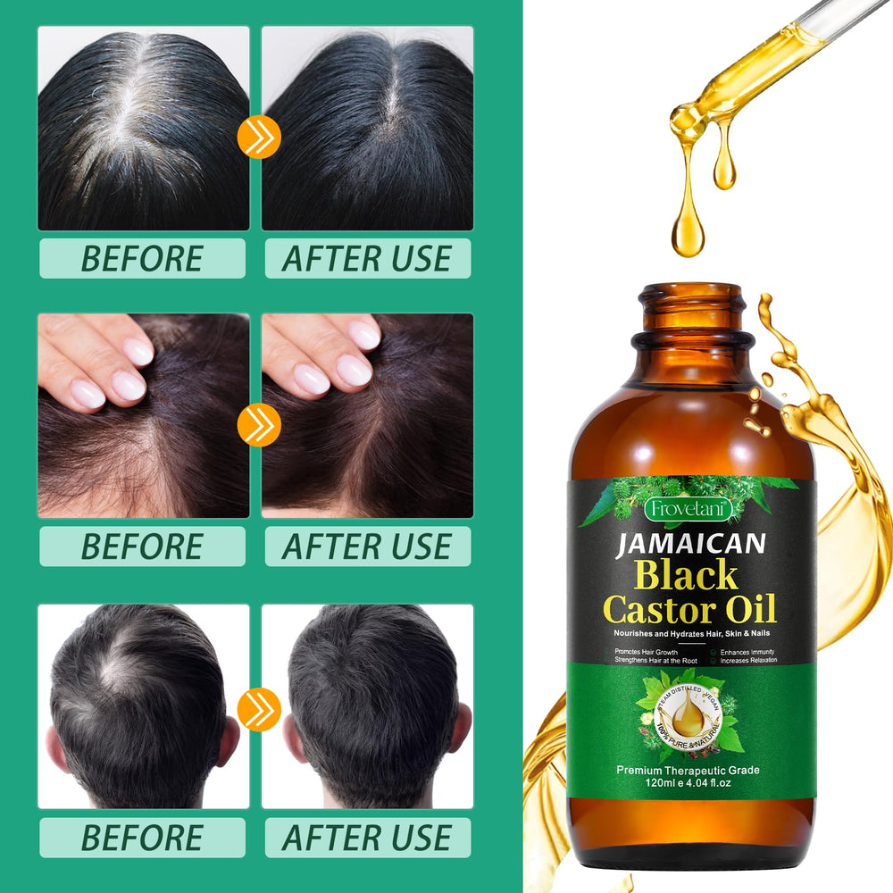 Frovetani Jamaican Black Castor Oil for eyebrows and lashes supports conditioning