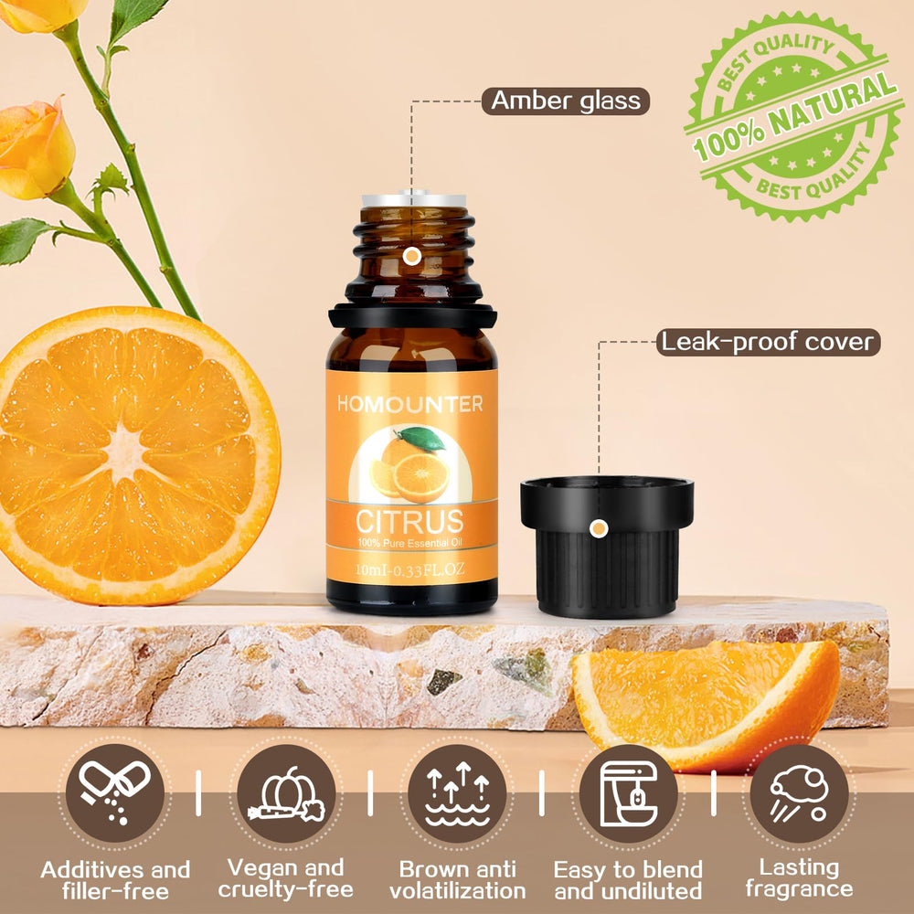 Citrus essential oil bottle label