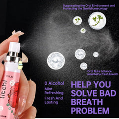 Fresh mint breath after using spray