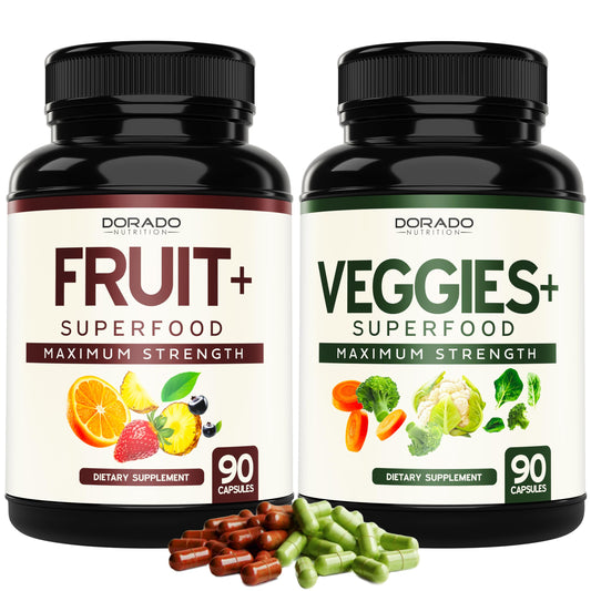 Bottle of Fruit & Veggies Supplement with 180 capsules