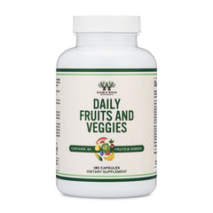 Front label of Double Wood Fruits & Veggies Supplement bottle