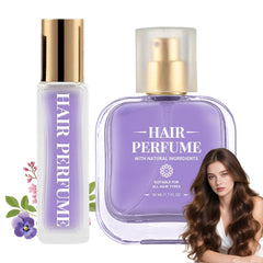 Fruity floral honey-infused hair perfume bottle shown for standard size, daily refresh.