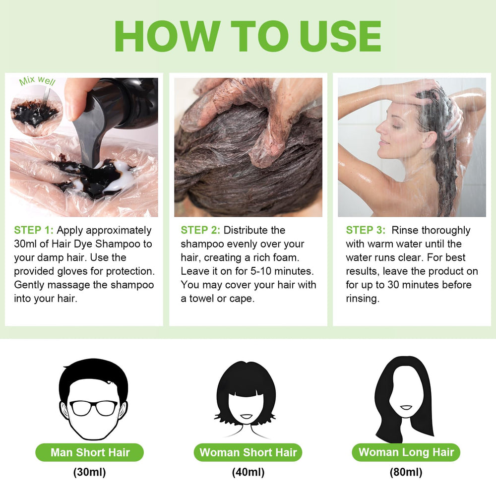 FSLHCY dry-hair application showing 8–10 minute development time