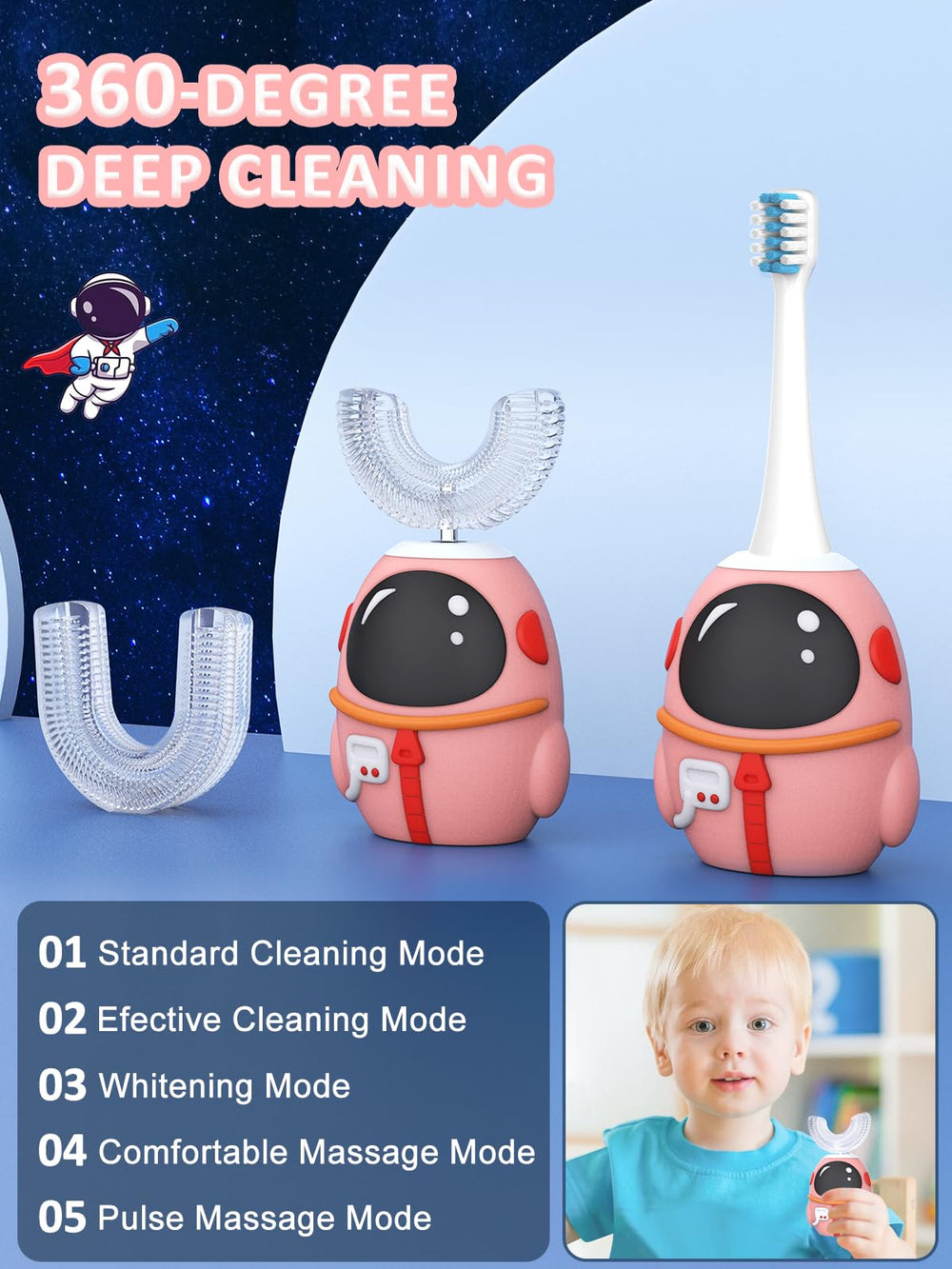 Close-up of U-shaped design and soft silicone bristles