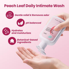 Fu Yan Jie Peach Leaf feminine wash pour shows easy application for sensitive skin.