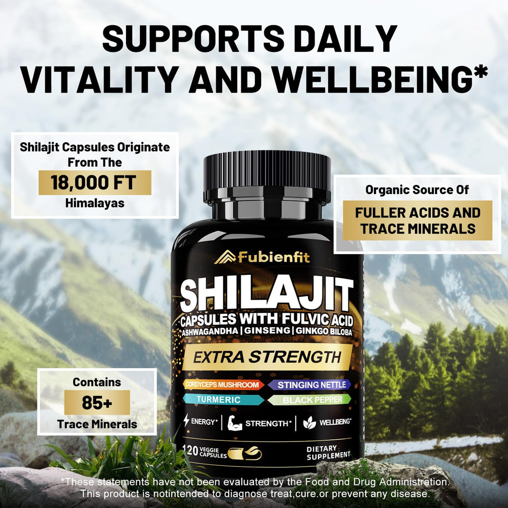 Shilajit capsules with Ashwagandha and Ginseng