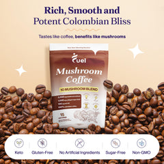 15-serving pouch of Fuel Nutrition mushroom coffee