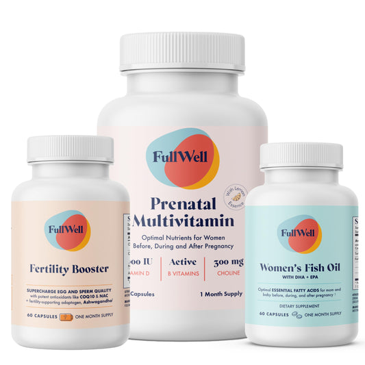 FullWell Fertility Trio bottle on a white background
