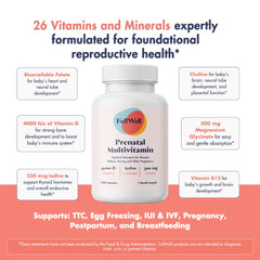 FullWell Prenatal capsules beside a glass of water for a daily ritual.
