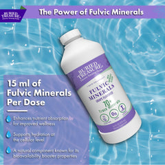 Drops of Fulvic Minerals grape flavor being added to water