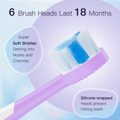 Purple kids electric toothbrush with travel case