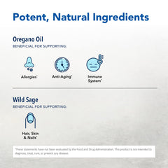 Ingredients: high mountain oregano, sage, cumin, and myrtle