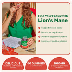 60-count bottle of Fungies Lion's Mane Gummies