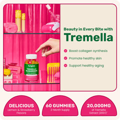 Bottle of Fungies Tremella Mushroom Gummies with 60 servings