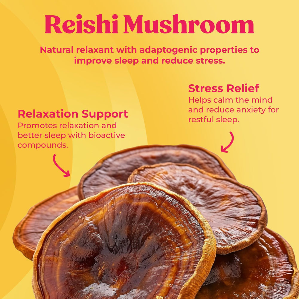 Ingredients: Reishi, Ashwagandha, L-Theanine and Passion Flower