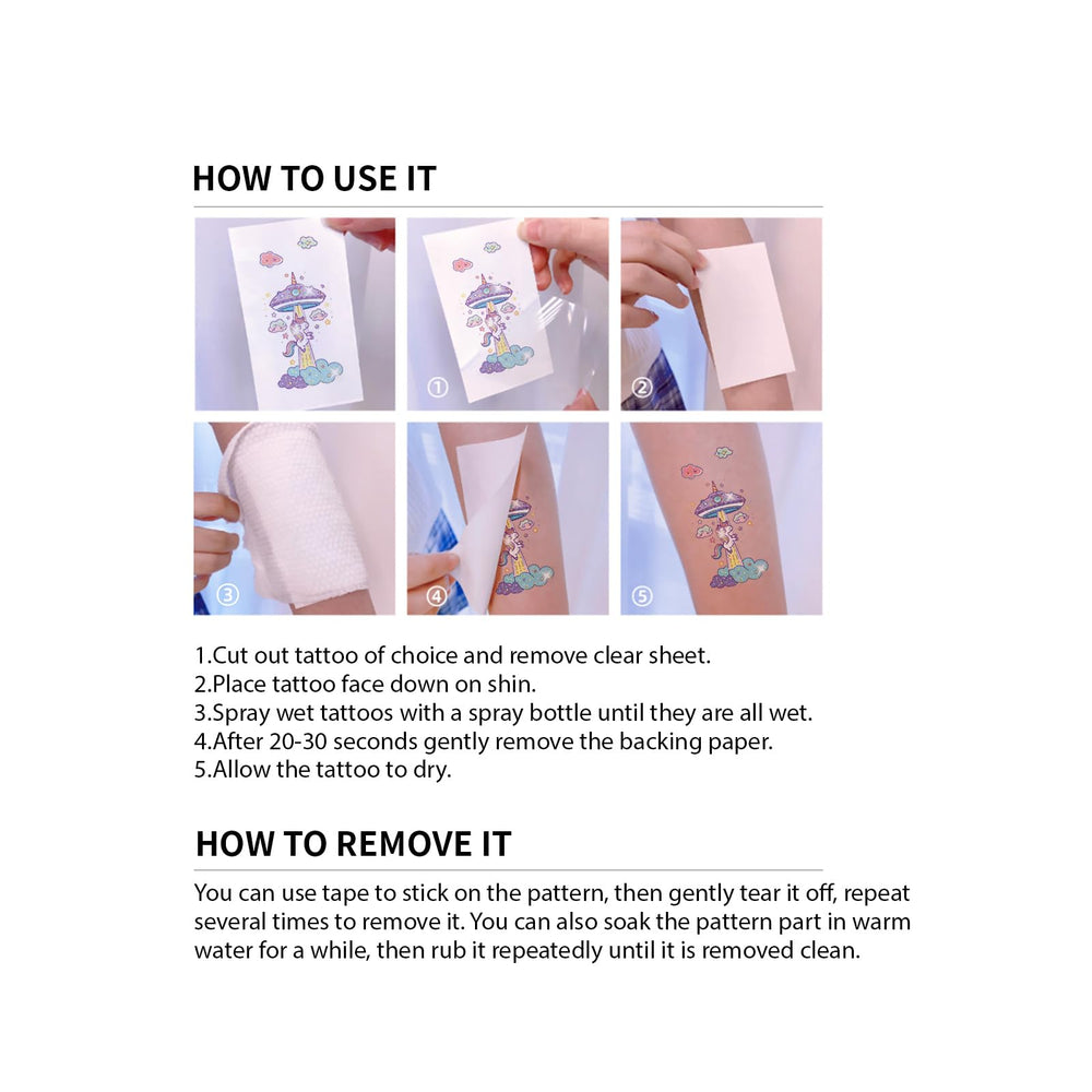 FUNTATTOO party uses showcase cute tattoo sheets as party favors and DIY decor.