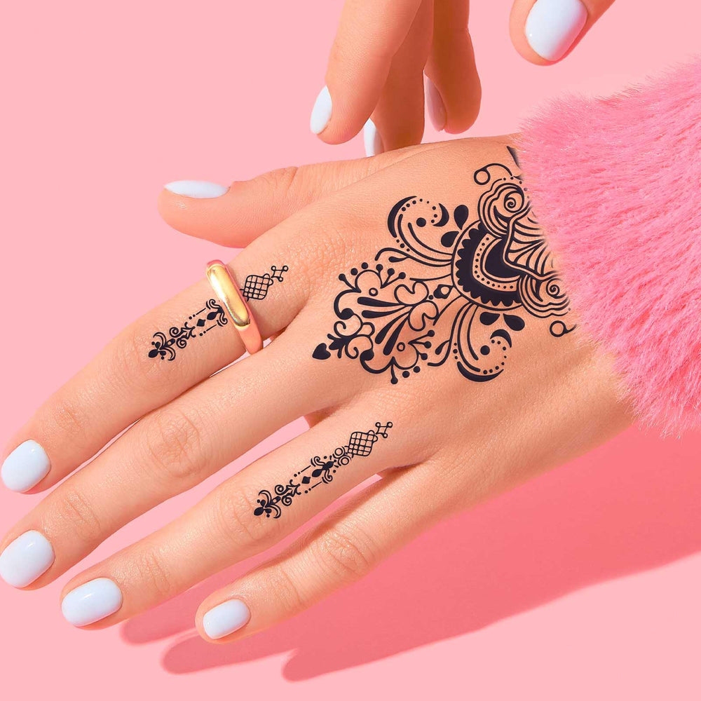 FUNTATTOO stencil set for easy, safe, skin-friendly party-ready body art