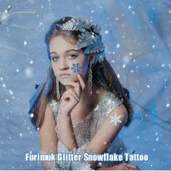 Furimuk snowflake tattoos removable with baby oil for gentle removal