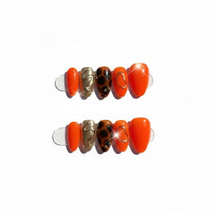 FURNUNUBI neon orange almond press-on nails for a bold everyday look