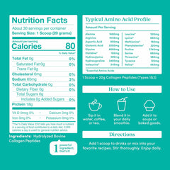 Grass-fed pasture-raised hydrolyzed collagen powder scoop