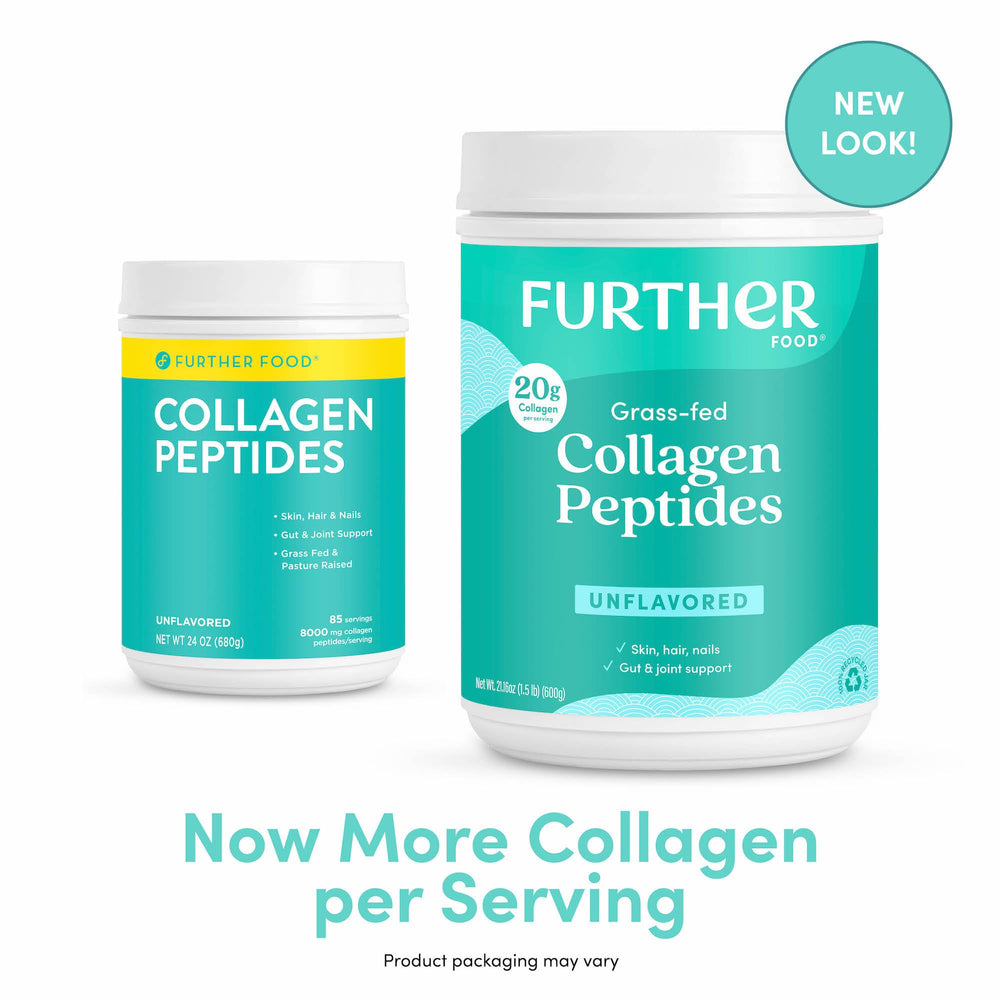 Further Food collagen powder smoothie shot demonstrates versatile, sugar-free nutrition.