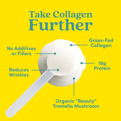 Nutrition label showing 20g collagen per serving